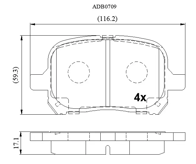 Тормозные колодки дисковые, комплект ALLIED NIPPON ADB0709 1420935165 F7OD I3T изображение 0
