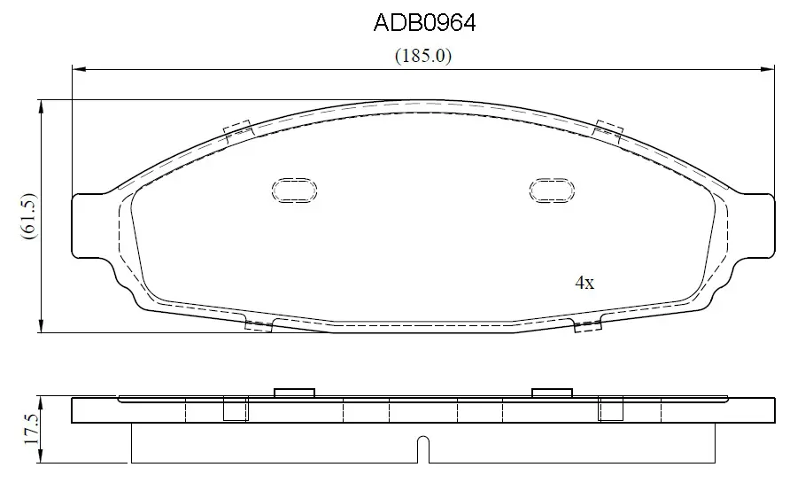 Тормозные колодки дисковые, комплект ALLIED NIPPON AK 6IX1Z ADB0964 1441280069