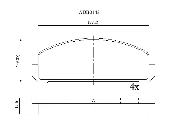 Тормозные колодки дисковые, комплект ALLIED NIPPON ADB0143 1441280075 UMK 1DI