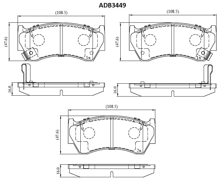 Тормозные колодки дисковые, комплект ALLIED NIPPON E1N M5S ADB3449 1420933880 изображение 0