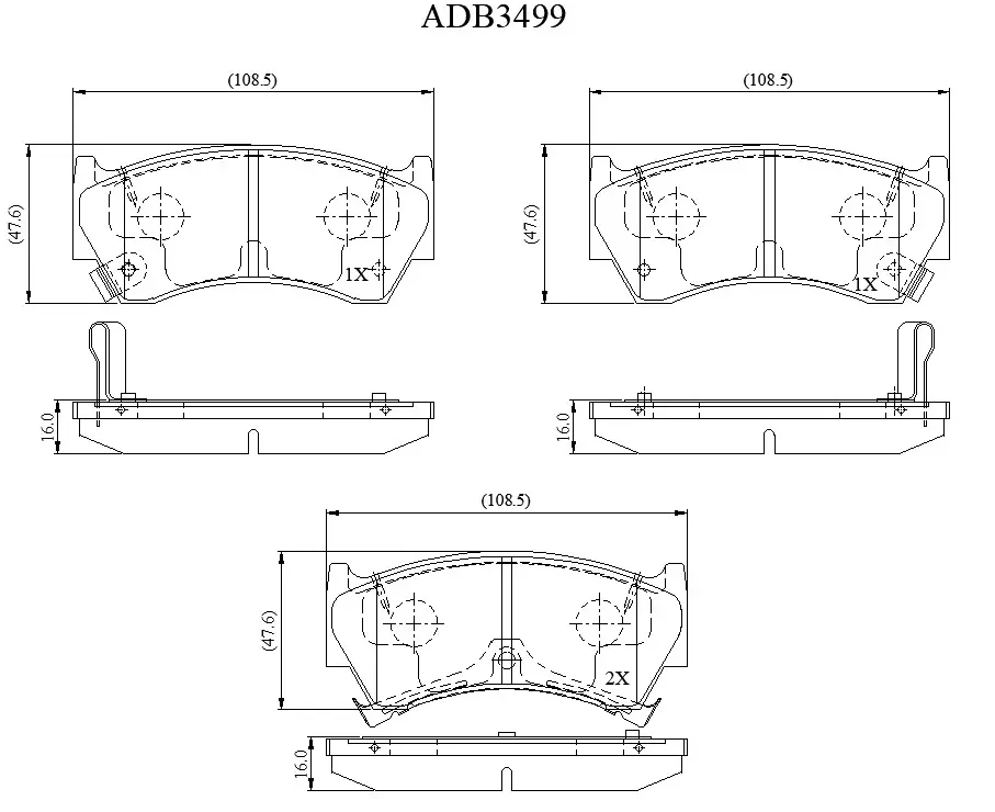 Тормозные колодки дисковые, комплект ALLIED NIPPON ADB3499 ZR ZUG 1420933881 изображение 0
