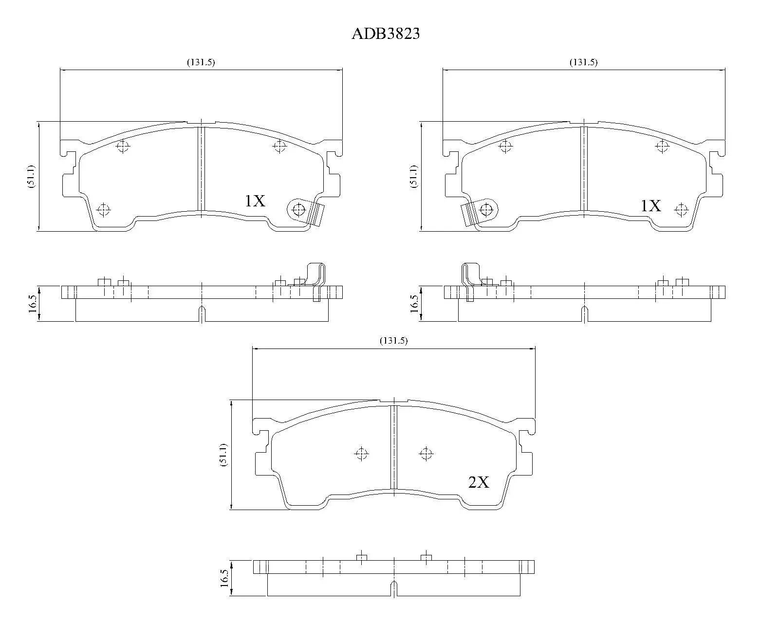 Тормозные колодки дисковые, комплект ALLIED NIPPON 83MM 94 ADB3823 1441280108 изображение 0