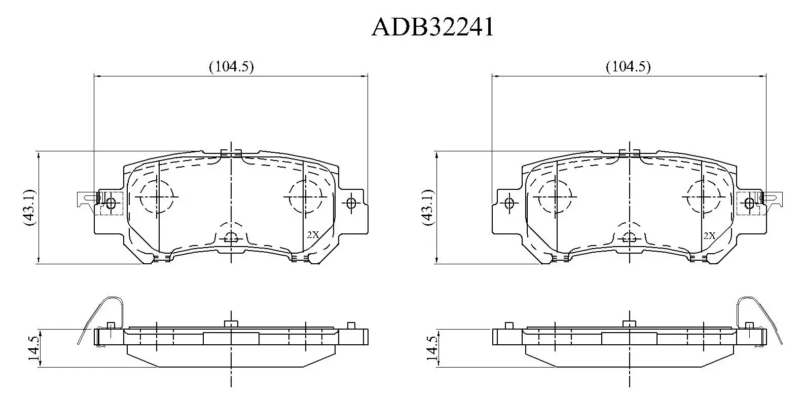Тормозные колодки дисковые, комплект ALLIED NIPPON GM VX8 1441280110 ADB32241 изображение 0