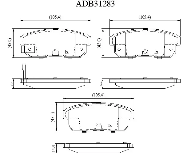 Тормозные колодки дисковые, комплект ALLIED NIPPON ADB31283 1441280115 ITJHXG 6 изображение 0
