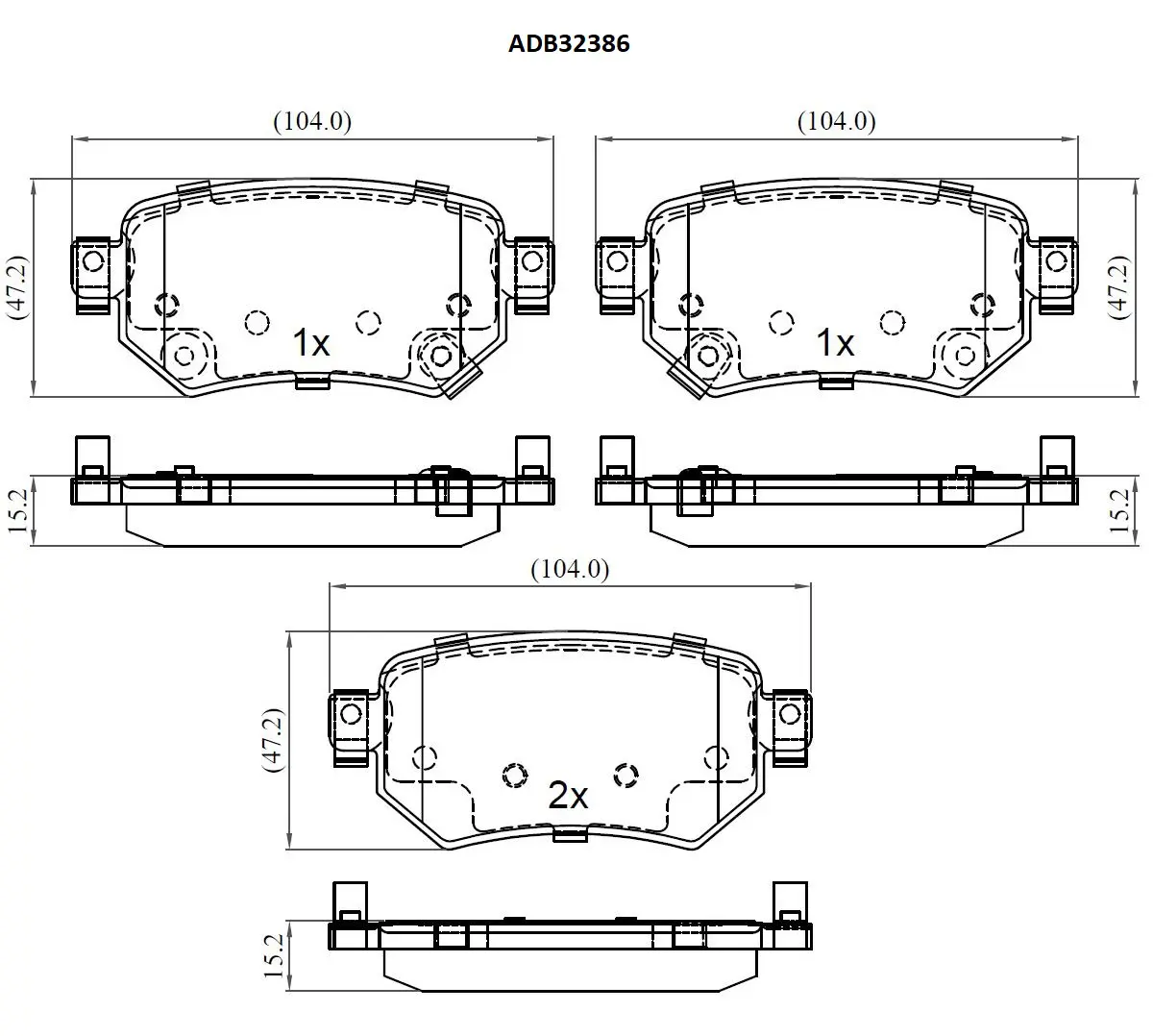 Тормозные колодки дисковые, комплект ALLIED NIPPON ADB32386 2 8UY9LD 1441280129 изображение 0