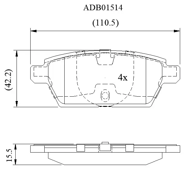 Тормозные колодки дисковые, комплект ALLIED NIPPON ADB01514 37 6T80R 1441280132