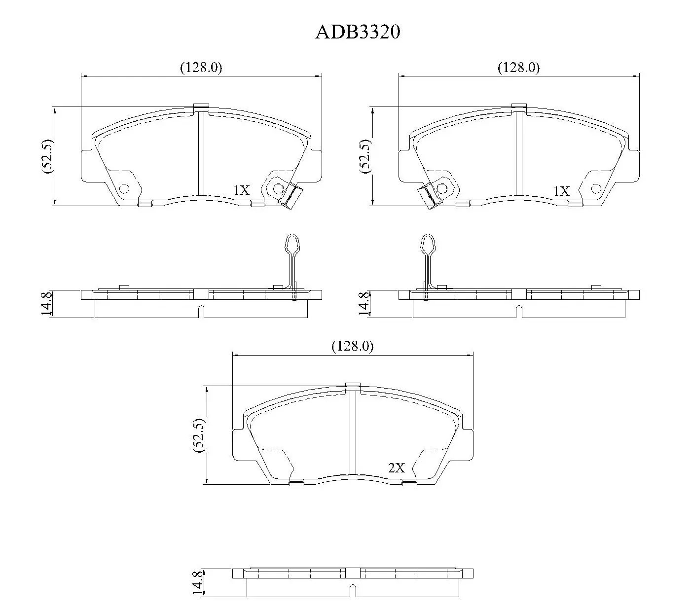 Тормозные колодки дисковые, комплект ALLIED NIPPON 8U6J E 1441280144 ADB3320