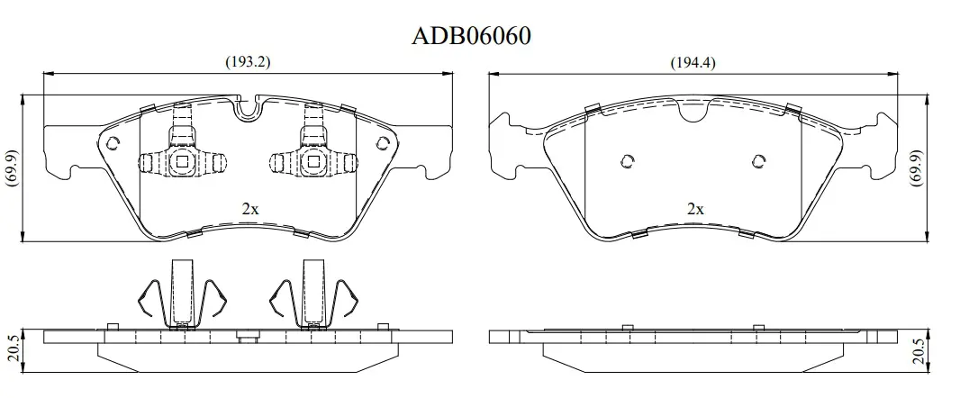 Тормозные колодки дисковые, комплект ALLIED NIPPON ADB06060 BL 471X 1441280146