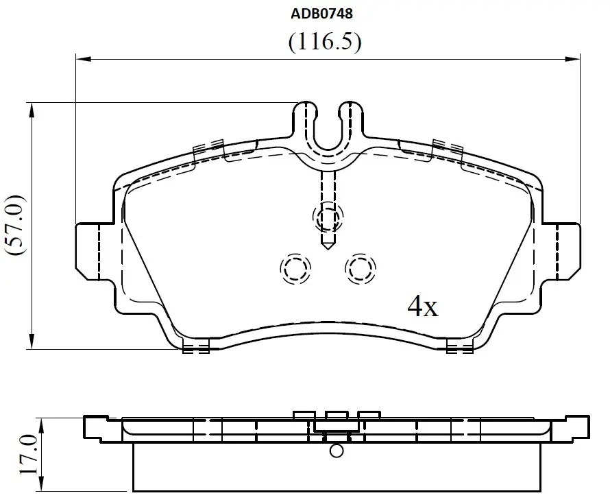 Тормозные колодки дисковые, комплект ALLIED NIPPON ADB0748 1441280202 A1DIZ ER