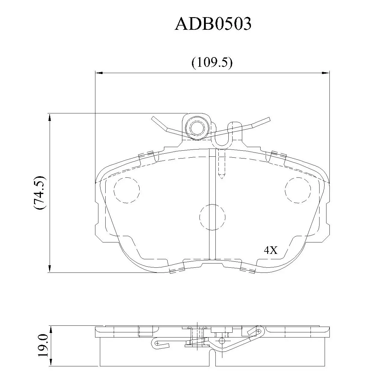 Тормозные колодки дисковые, комплект ALLIED NIPPON OJBDX 6 1441280208 ADB0503