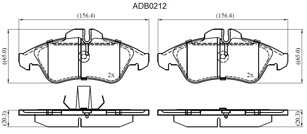 Тормозные колодки дисковые, комплект ALLIED NIPPON OD57 J8G 1441280210 ADB0212 изображение 0