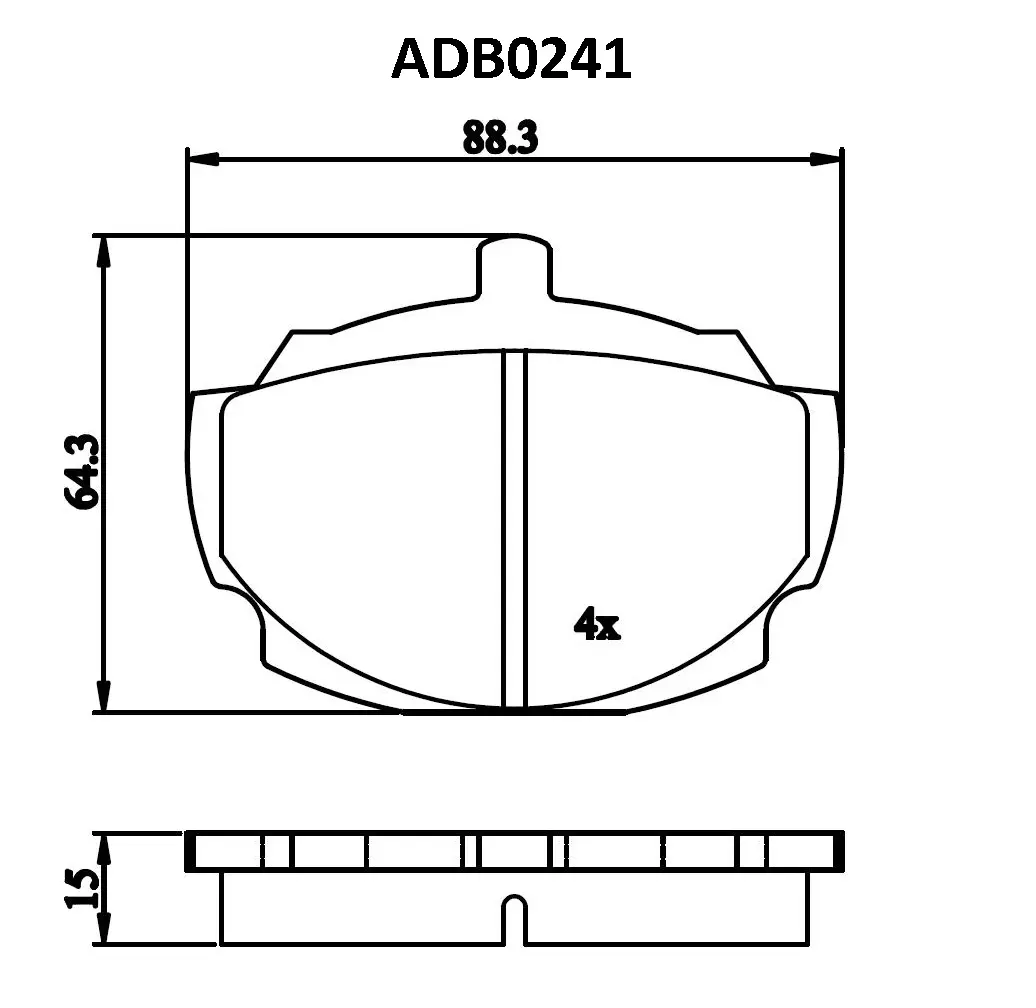Тормозные колодки дисковые, комплект ALLIED NIPPON ADB0241 1441280242 ZD5C 4