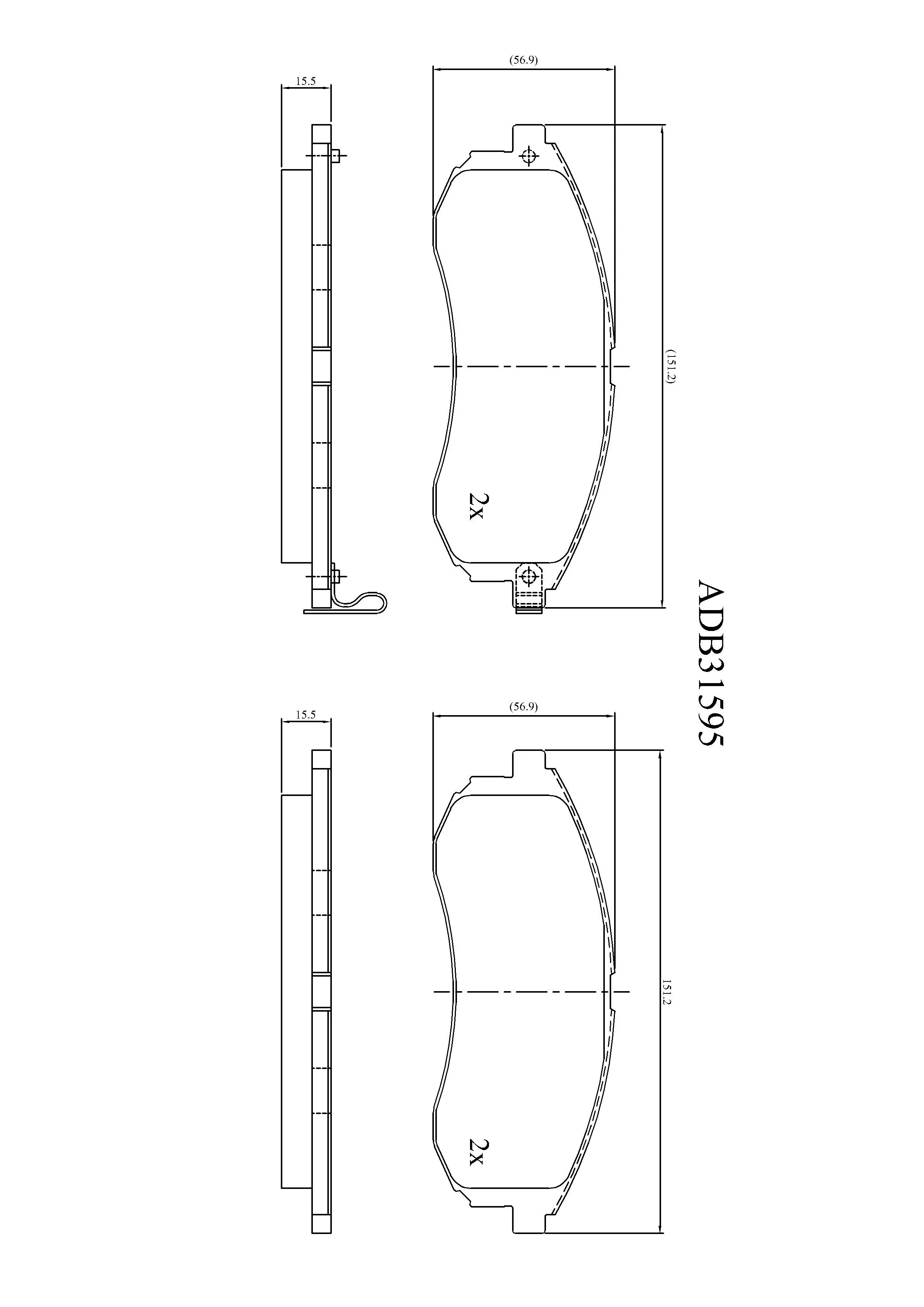 Тормозные колодки дисковые, комплект ALLIED NIPPON ADB31595 1441280247 3 B8MI