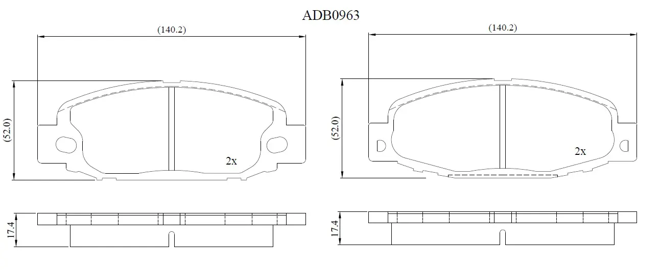 Тормозные колодки дисковые, комплект ALLIED NIPPON 1441280269 6B 126 ADB0963
