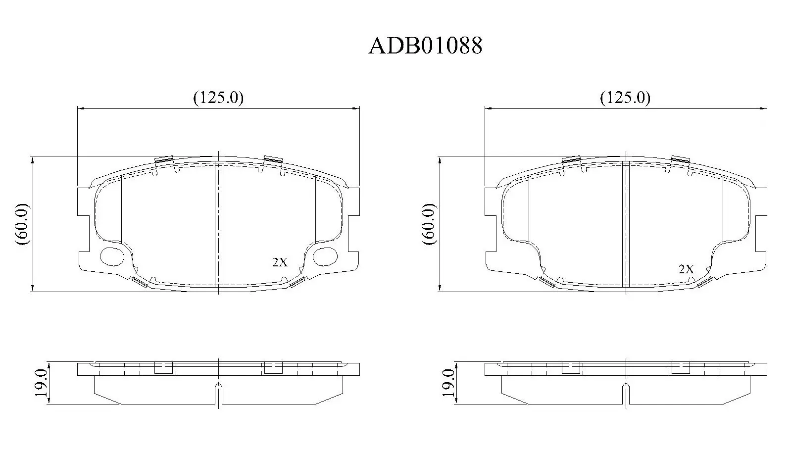 Тормозные колодки дисковые, комплект ALLIED NIPPON 3H3NTS 3 ADB01088 1441280270
