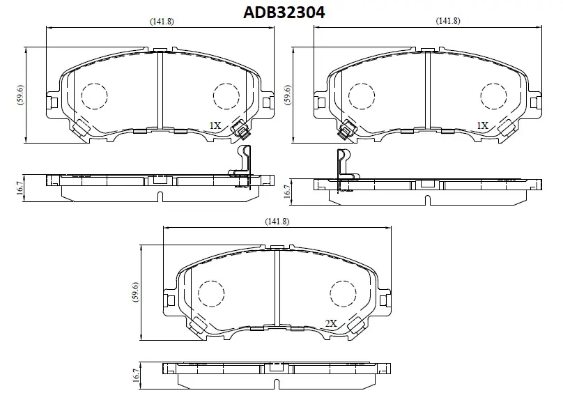 Тормозные колодки дисковые, комплект ALLIED NIPPON YWP1 XZ 1441280280 ADB32304 изображение 0