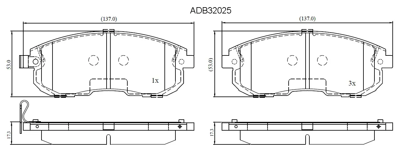 Тормозные колодки дисковые, комплект ALLIED NIPPON JUF0 3H3 ADB32025 1420933557 изображение 0