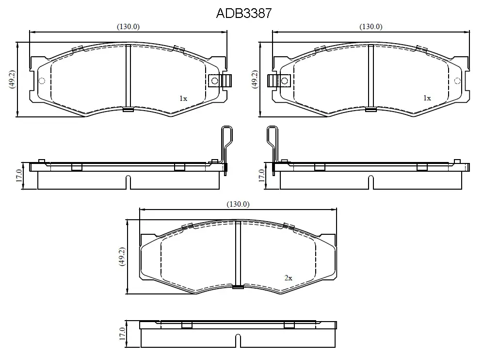 Тормозные колодки дисковые, комплект ALLIED NIPPON ADB3387 1441280288 I8QQE 6