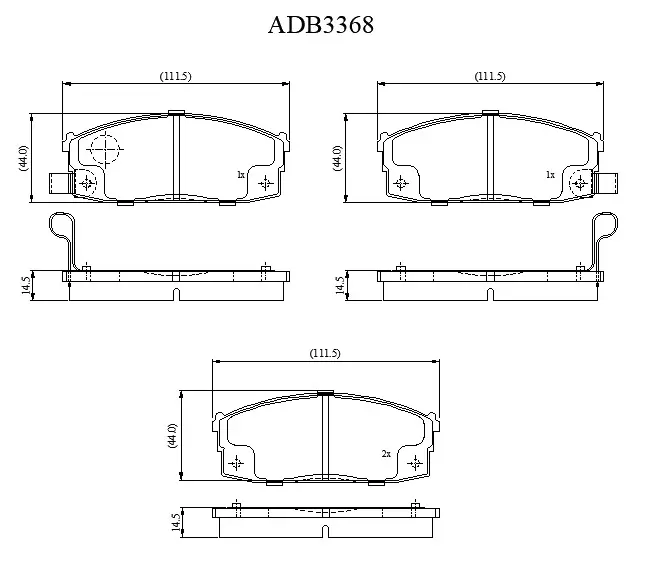 Тормозные колодки дисковые, комплект ALLIED NIPPON ORB 18EE ADB3368 1441280299