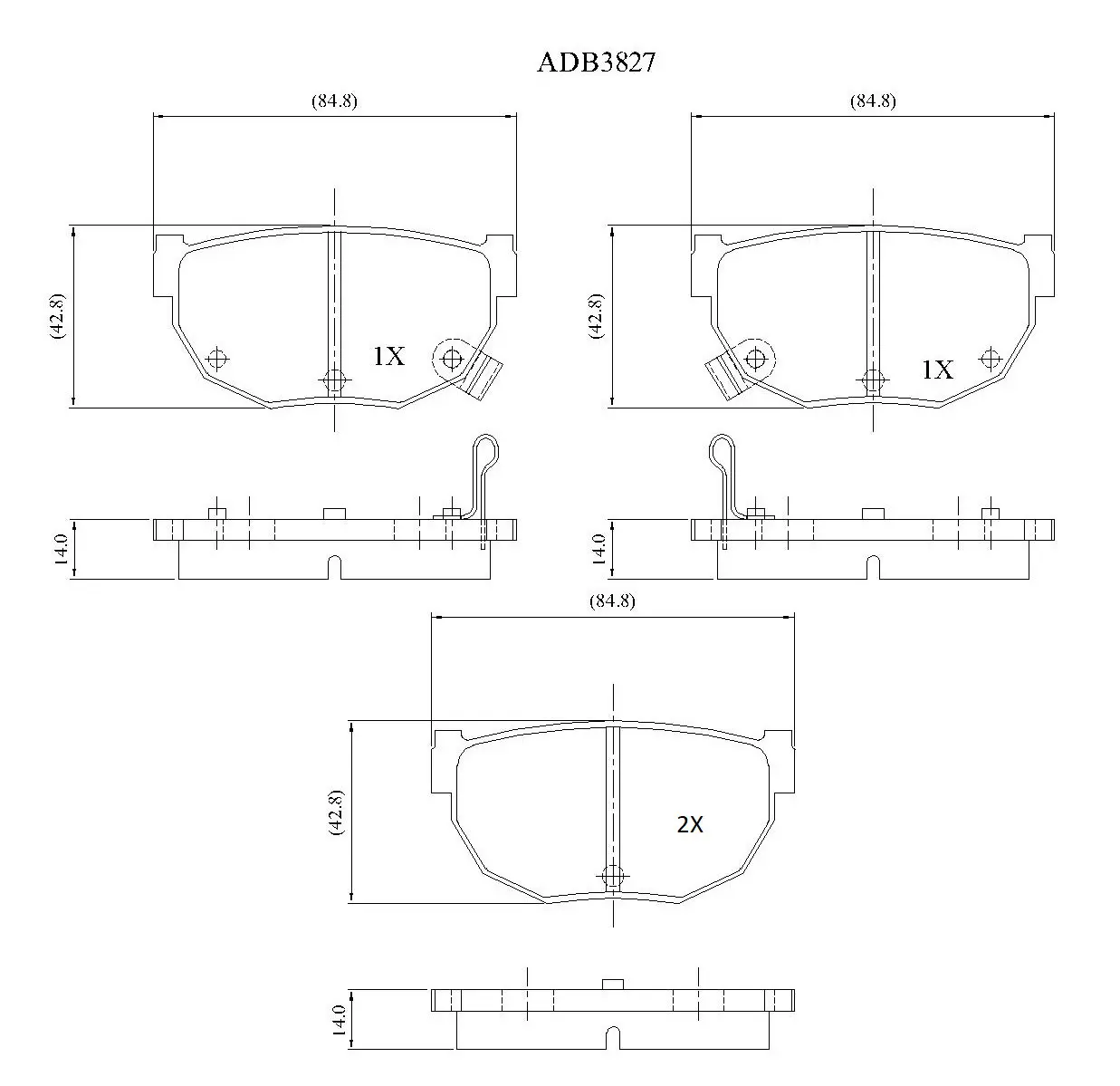 Тормозные колодки дисковые, комплект ALLIED NIPPON E3 78XCR ADB3827 1441280303