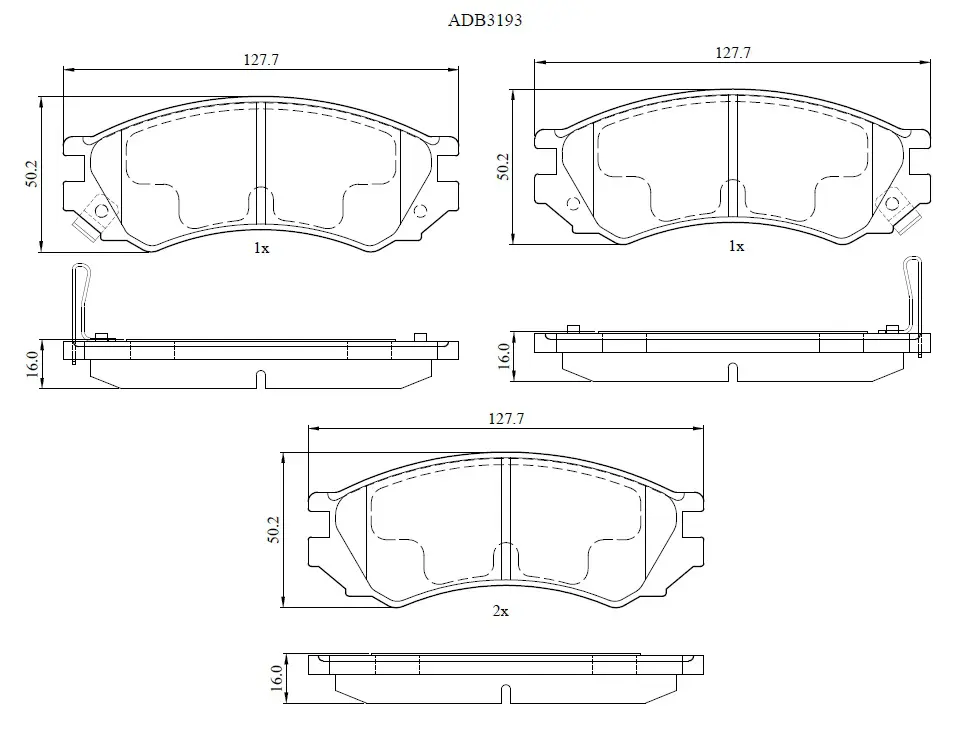 Тормозные колодки дисковые, комплект ALLIED NIPPON ADB3193 SDW G2 1441280306 изображение 0