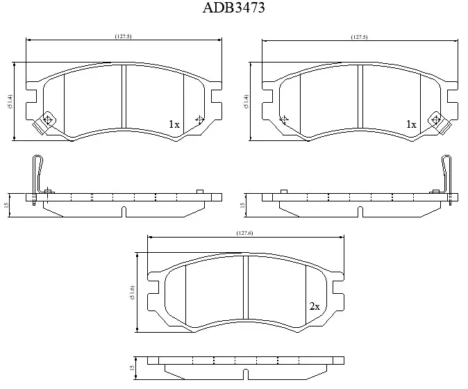 Тормозные колодки дисковые, комплект ALLIED NIPPON TY D8YC ADB3473 1441280310 изображение 0