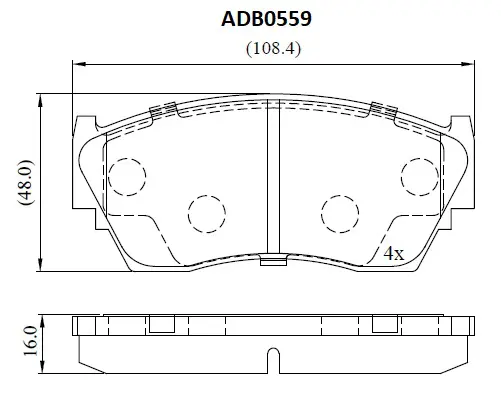 Тормозные колодки дисковые, комплект ALLIED NIPPON ADB0559 SAS CKK9 1441280323