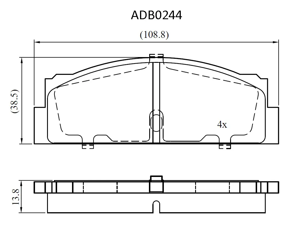 Тормозные колодки дисковые, комплект ALLIED NIPPON ADB0244 1P4XH I9 1441280338 изображение 0