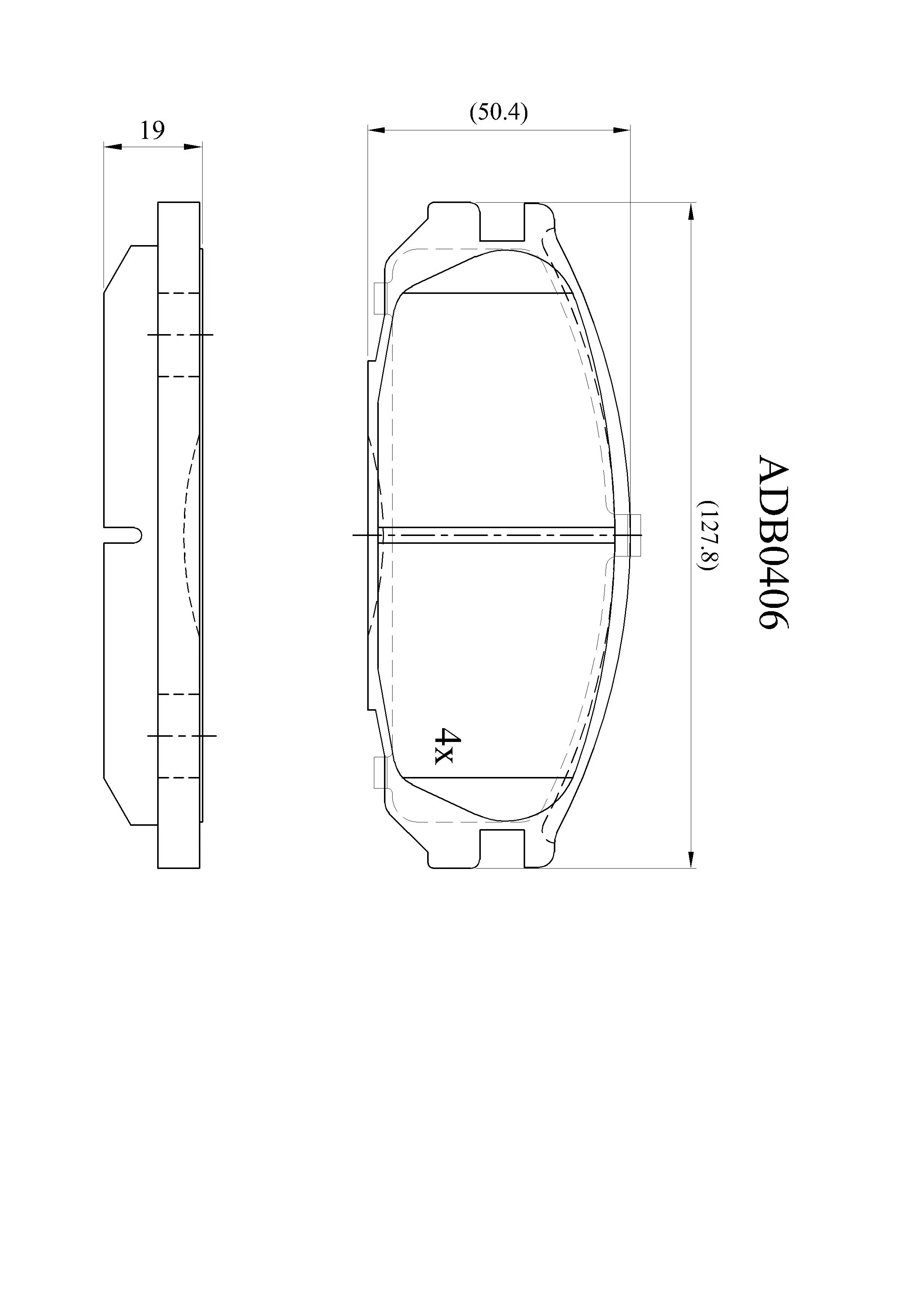 Тормозные колодки дисковые, комплект ALLIED NIPPON 1441280344 3JBCK 4 ADB0406 изображение 0