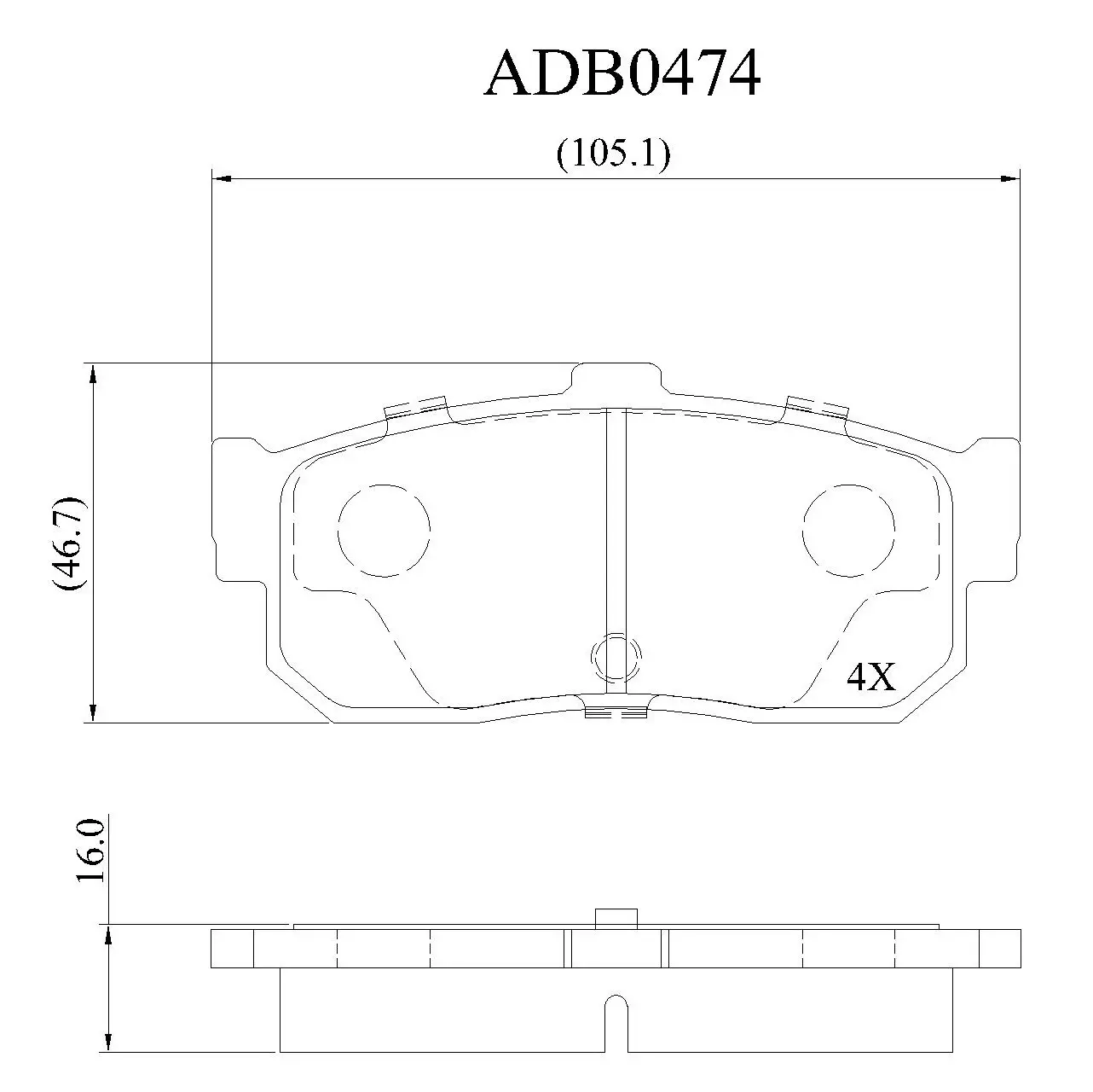 Тормозные колодки дисковые, комплект ALLIED NIPPON ADB0474 1420933757 49 KEWU изображение 0