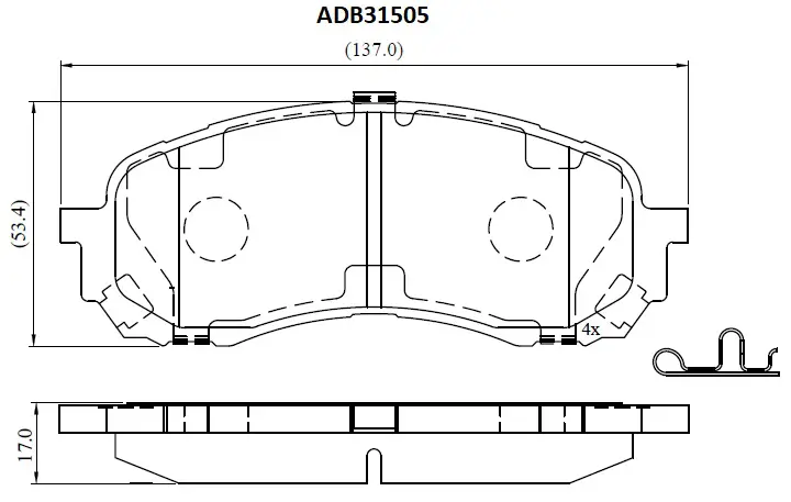 Тормозные колодки дисковые, комплект ALLIED NIPPON ADB31505 C FFPW8 1420938515 изображение 0