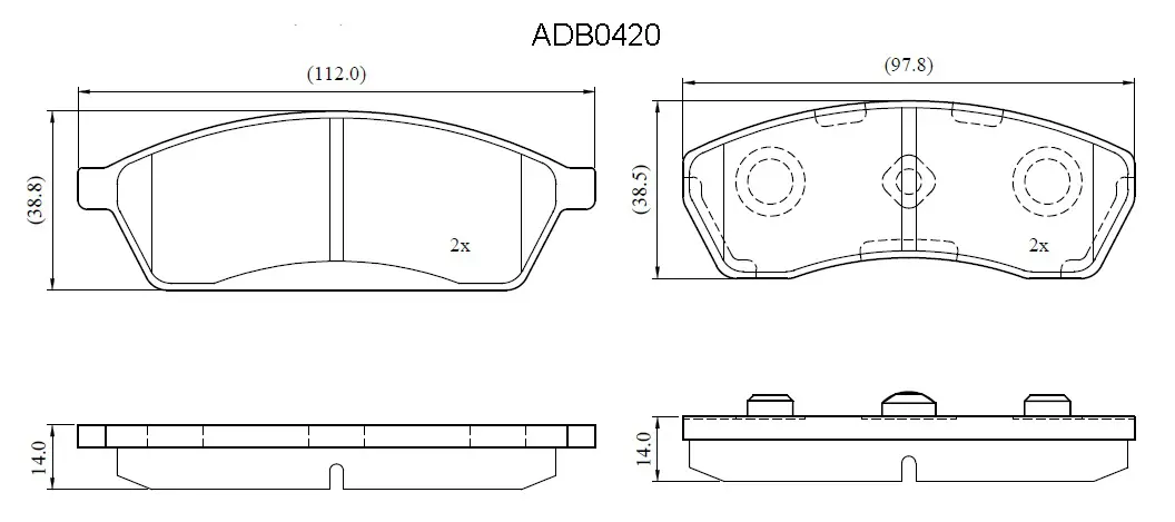 Тормозные колодки дисковые, комплект ALLIED NIPPON 9 RYBR1 1441280382 ADB0420 изображение 0