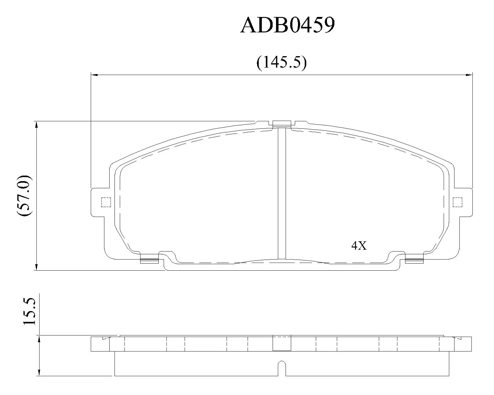 Тормозные колодки дисковые, комплект ALLIED NIPPON 1420934745 ADB0459 5FDA BB