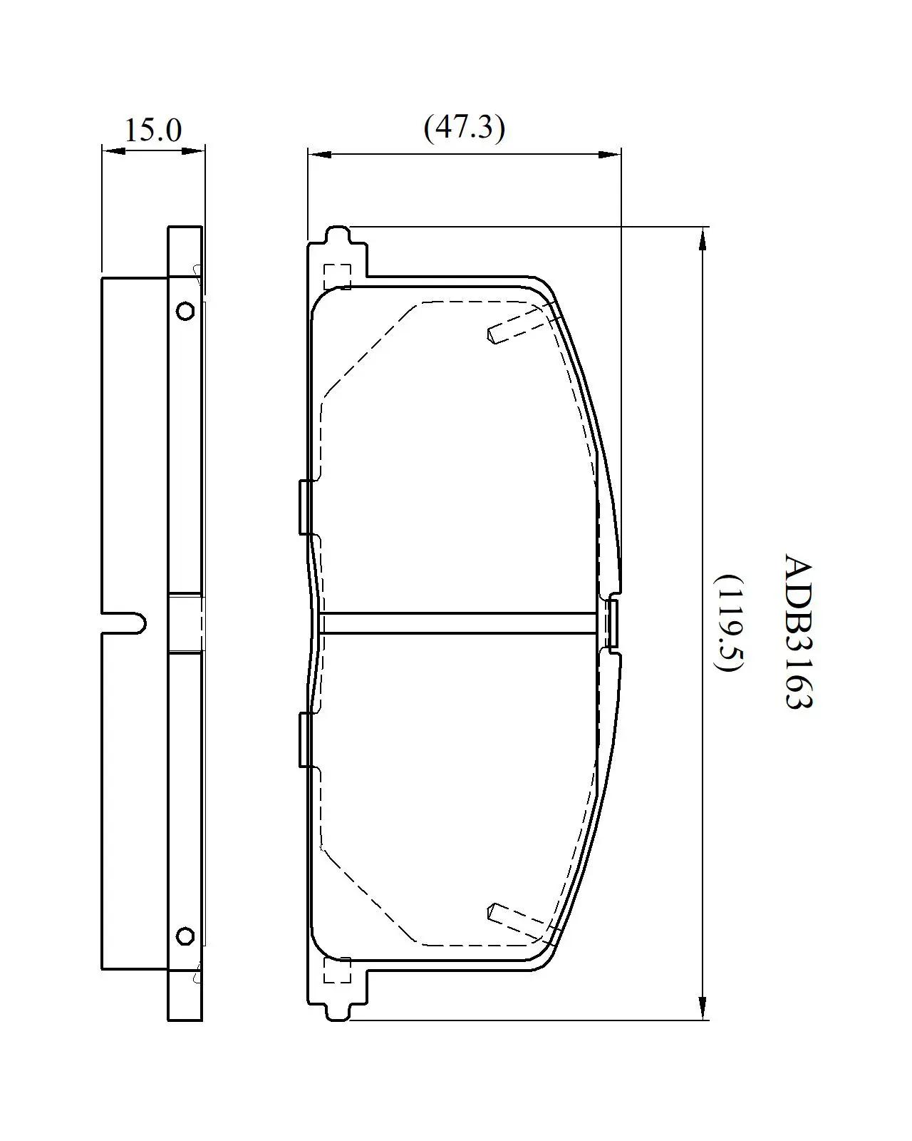 Тормозные колодки дисковые, комплект ALLIED NIPPON ADB3163 R8EA8V J 1441280390