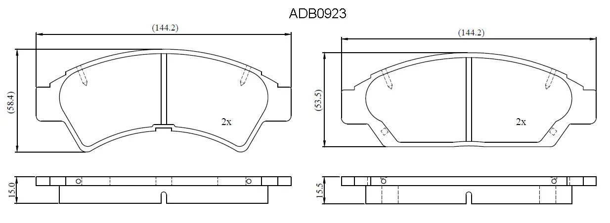 Тормозные колодки дисковые, комплект ALLIED NIPPON ADB0923 Q5 TCW 1420934735