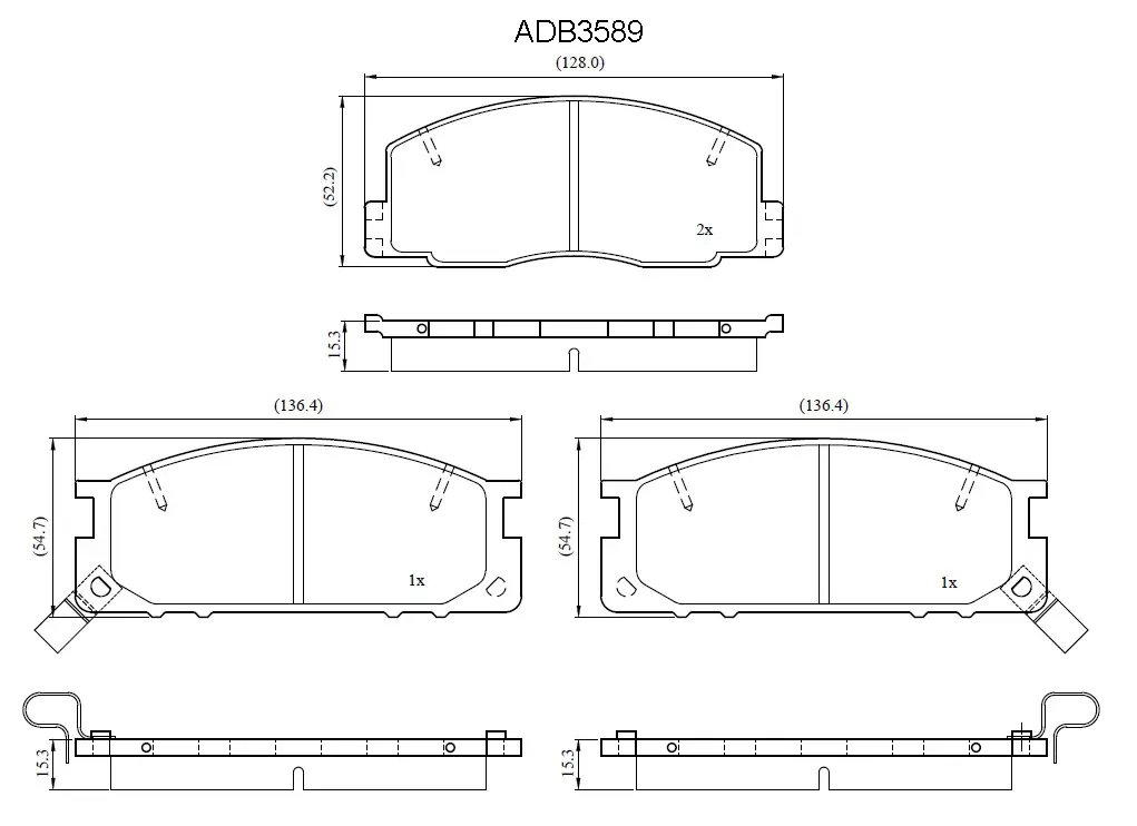 Тормозные колодки дисковые, комплект ALLIED NIPPON ADB3589 1441280393 YR 8DS3 изображение 0
