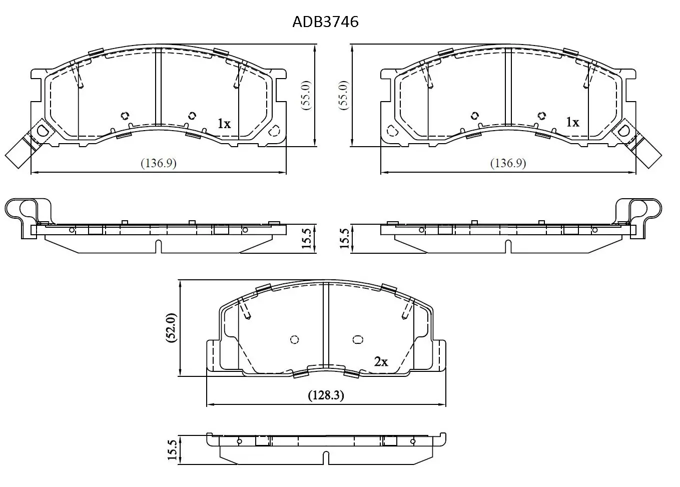 Тормозные колодки дисковые, комплект ALLIED NIPPON ADB3746 12FM O0Z 1420935151 изображение 0