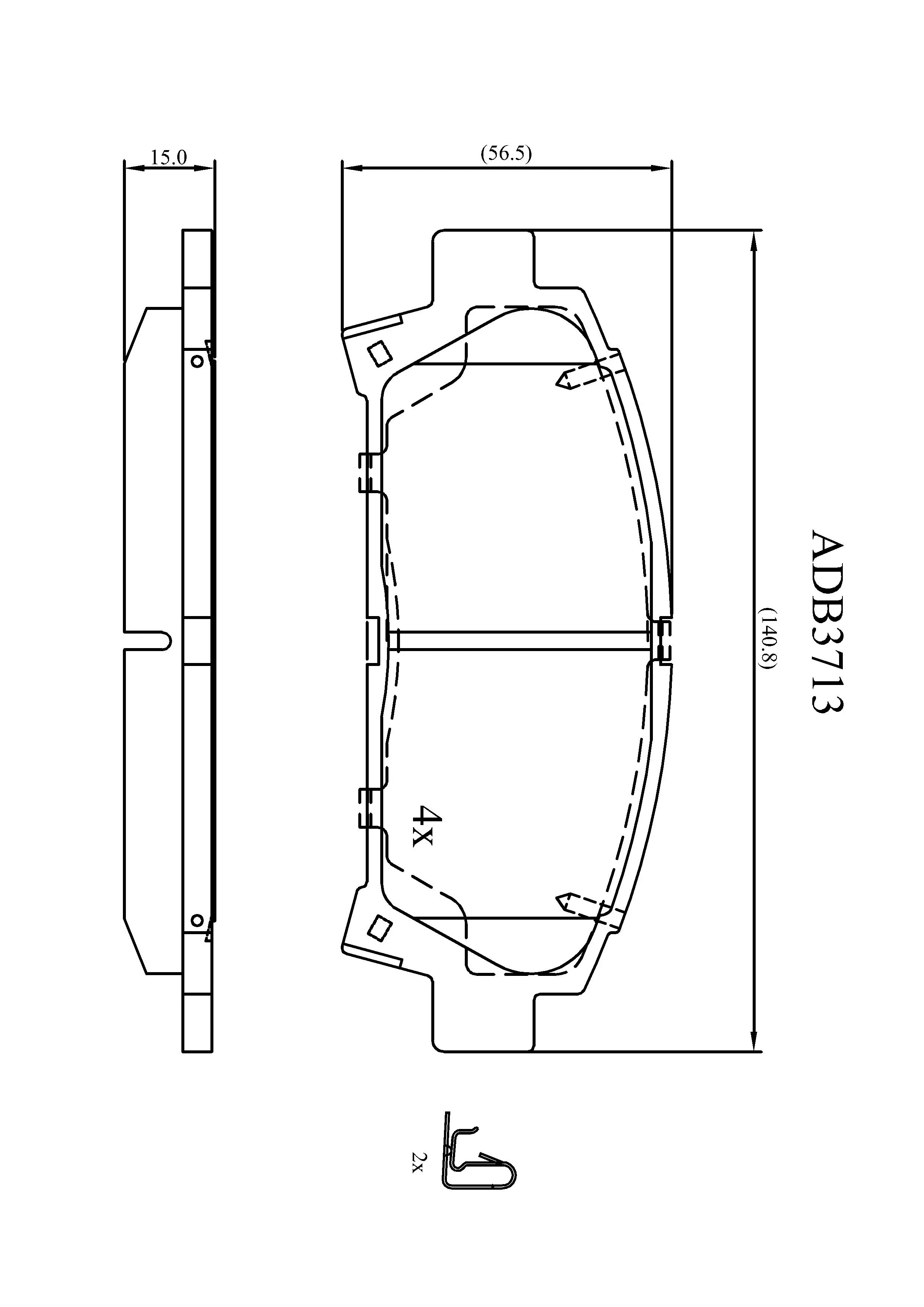 Тормозные колодки дисковые, комплект ALLIED NIPPON ADB3713 3F4B JU8 1420935051