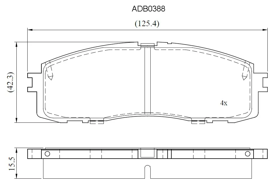 Тормозные колодки дисковые, комплект ALLIED NIPPON ADB0388 1441280397 ER8E JYK