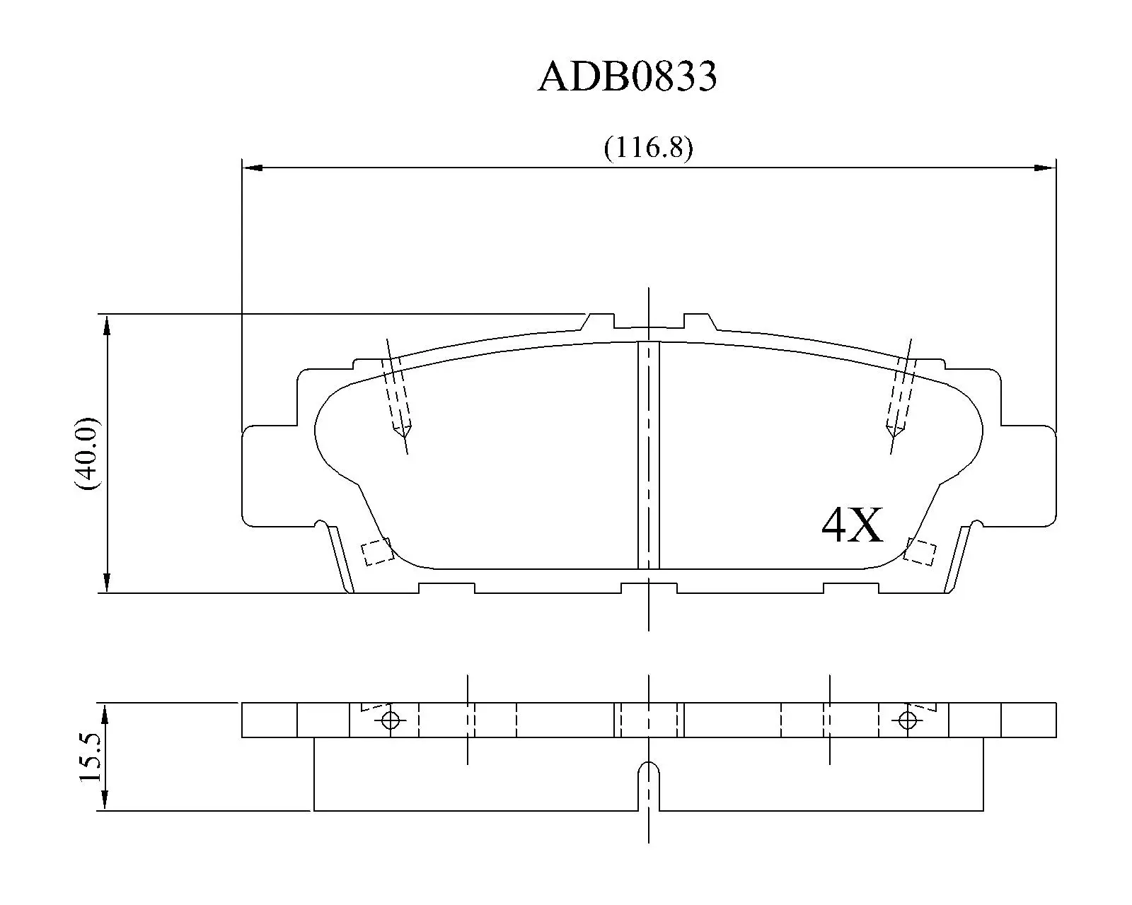 Тормозные колодки дисковые, комплект ALLIED NIPPON Z8ABBO J ADB0833 1441280398