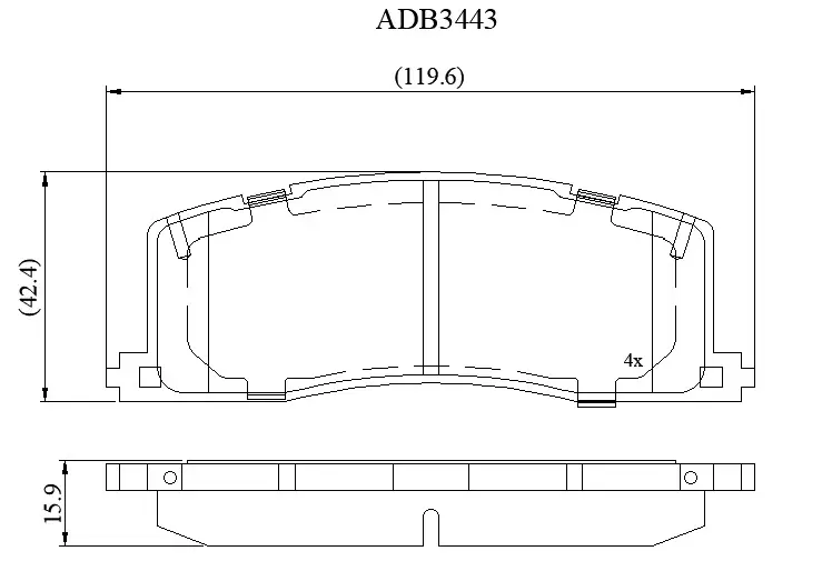 Тормозные колодки дисковые, комплект ALLIED NIPPON 1441280399 UWG85 C5 ADB3443