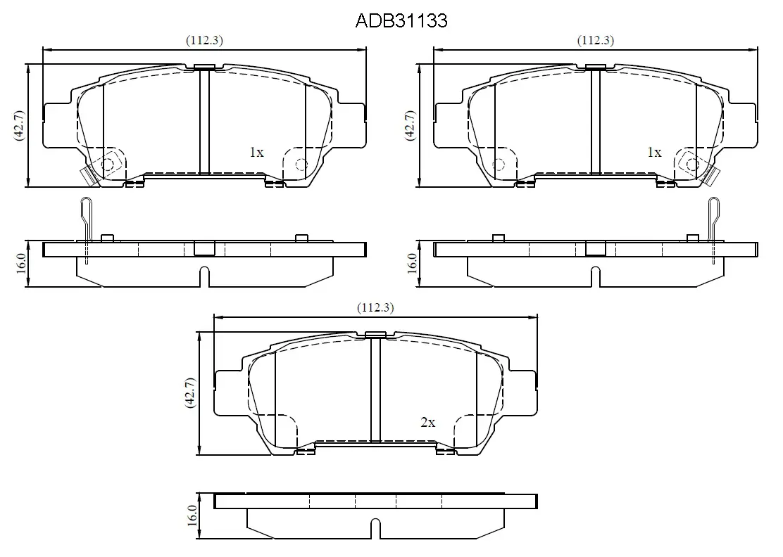 Тормозные колодки дисковые, комплект ALLIED NIPPON ADB31133 O82G K 1420935525