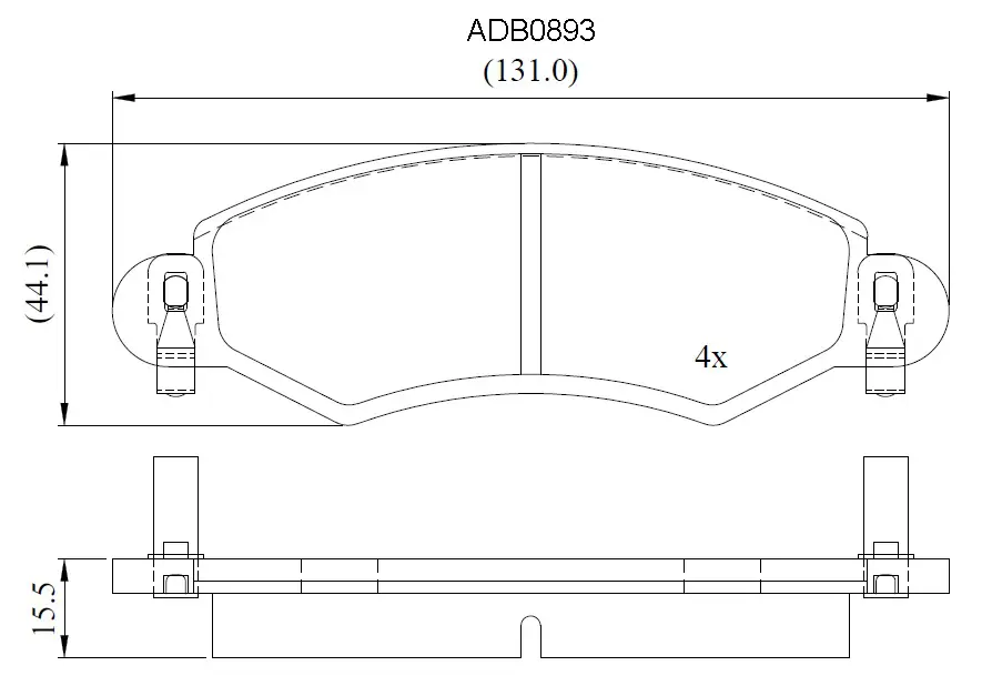 Тормозные колодки дисковые, комплект ALLIED NIPPON ADB0893 7QY CZD8 1441280401