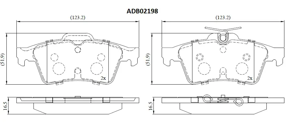 Тормозные колодки дисковые, комплект ALLIED NIPPON ADB02198 1441280404 VW 48IA