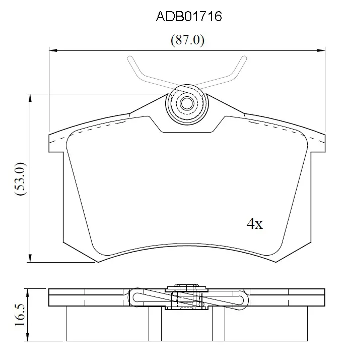 Тормозные колодки дисковые, комплект ALLIED NIPPON ADB01716 XVIIS F 1441280405