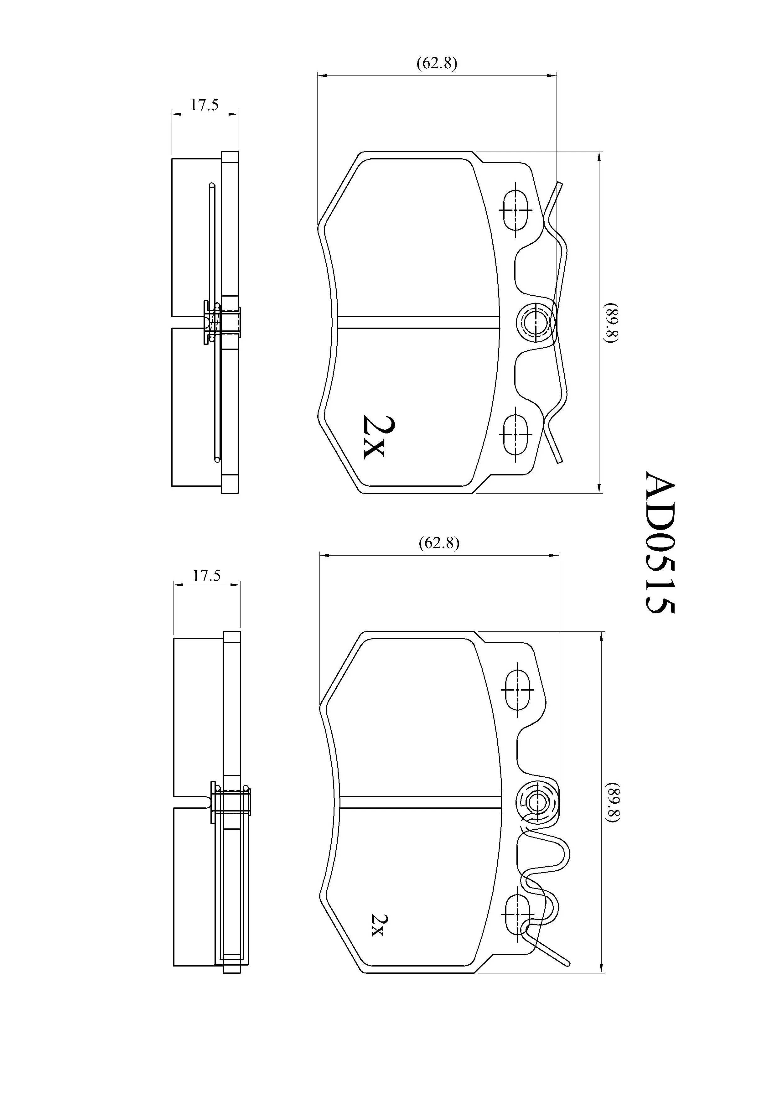 Тормозные колодки дисковые, комплект ALLIED NIPPON 0 JTM0 ADB0515 1441280423