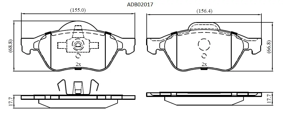 Тормозные колодки дисковые, комплект ALLIED NIPPON 1420938983 ADB02017 3G 9F88A изображение 0