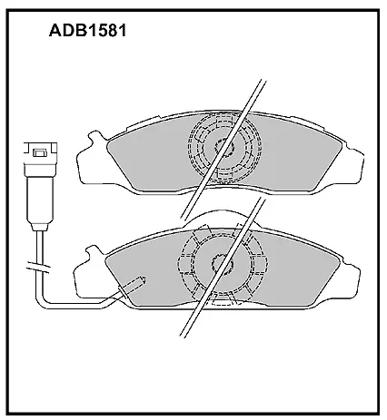 Тормозные колодки дисковые, комплект ALLIED NIPPON ADB1581 1441280457 O5U D6MW