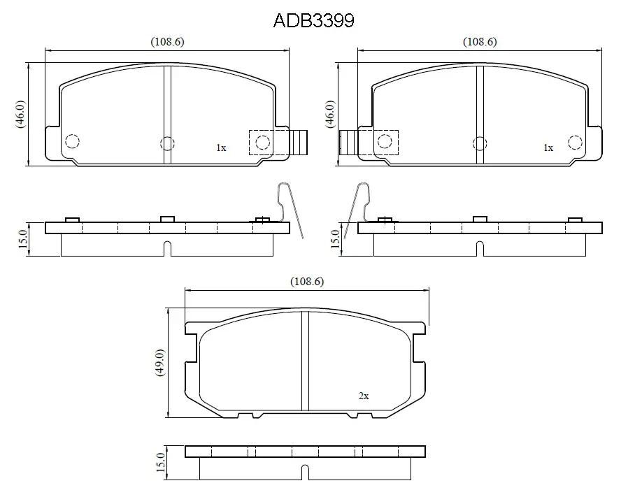 Тормозные колодки дисковые, комплект ALLIED NIPPON I CFKC3 ADB3399 1441280470