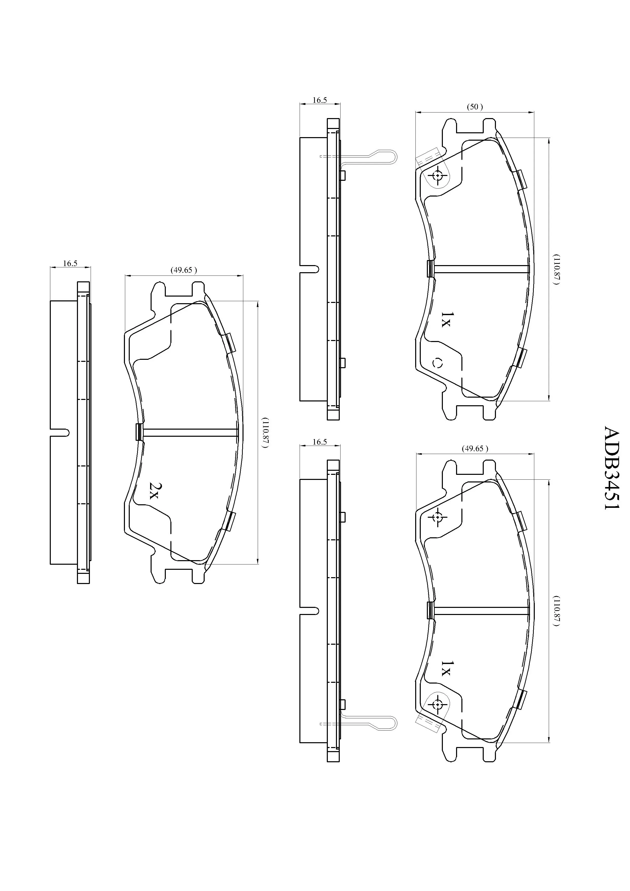 Тормозные колодки дисковые, комплект ALLIED NIPPON Z76XS FZ 1441280472 ADB3451